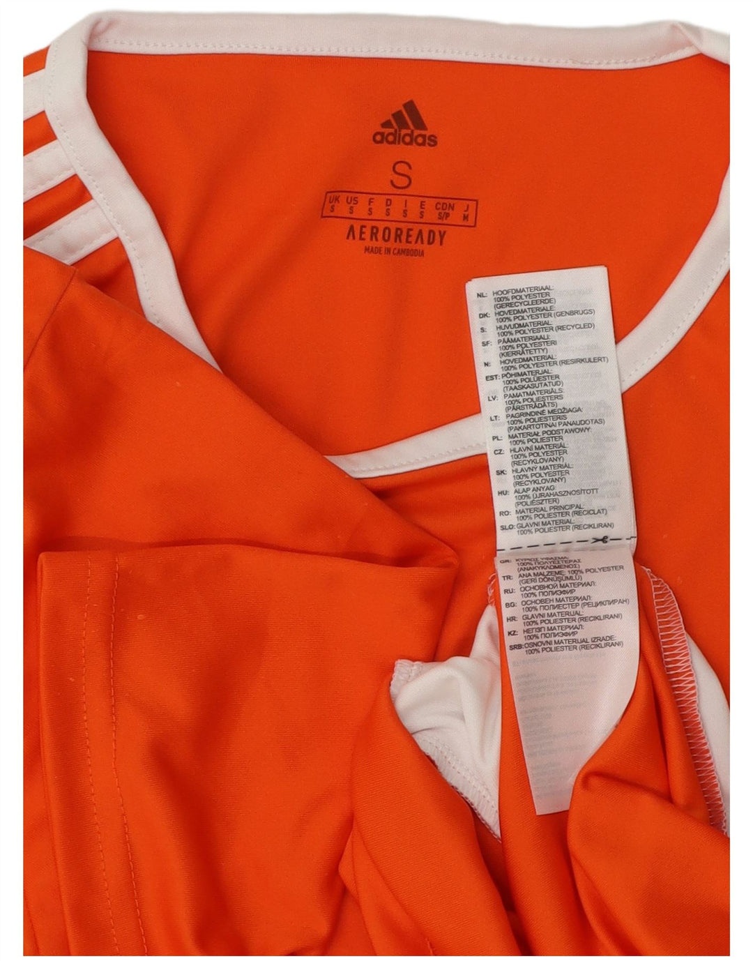 Adidas Hommes Aeroready T-Shirt Haut Petit Orange Colorblock Polyester