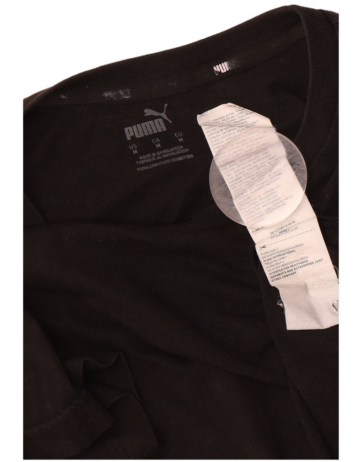 PUMA Mens T-Shirt Top Medium Black Cotton