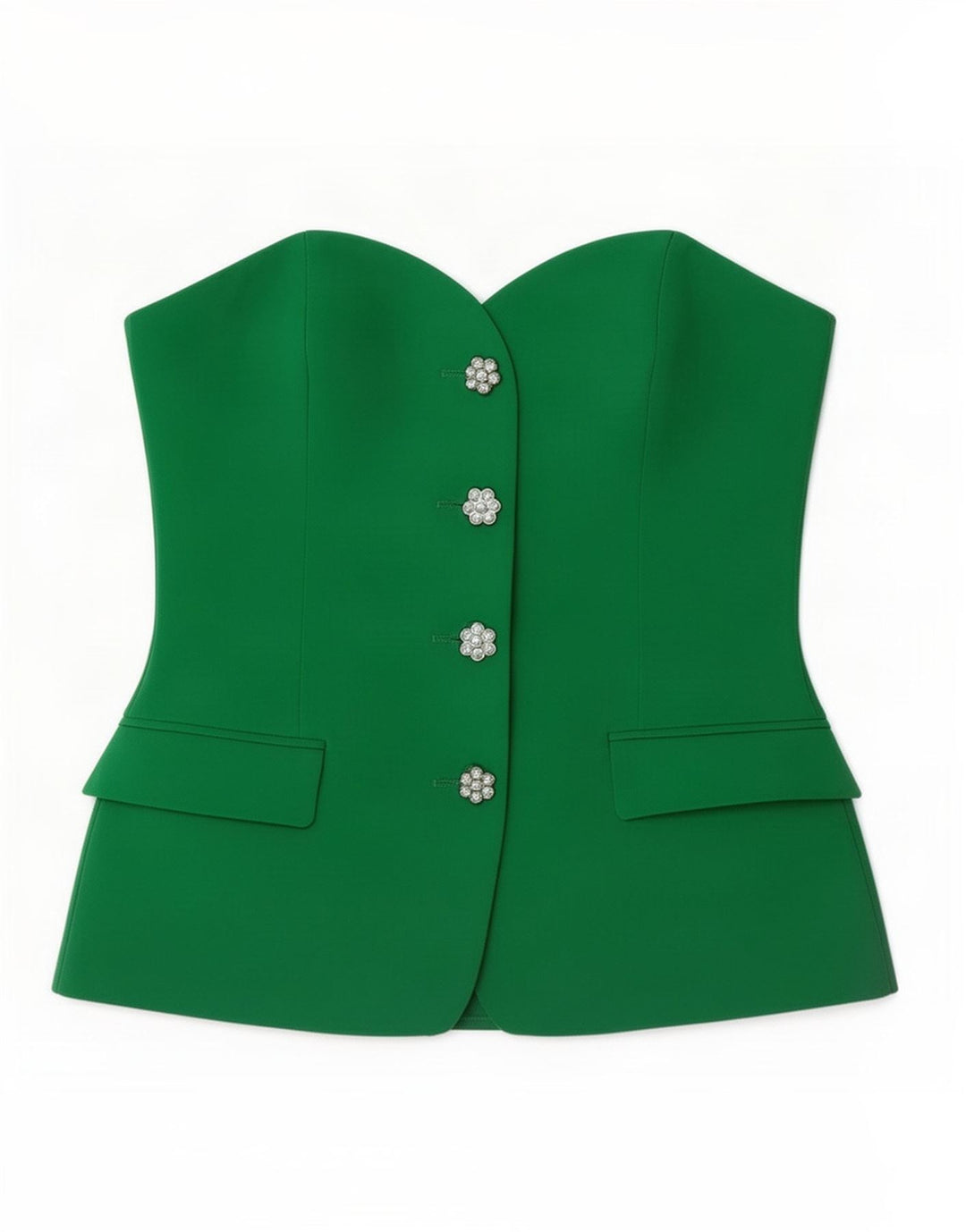 Zara Haut court sans bretelles pour femme UK 10 Petit Vert