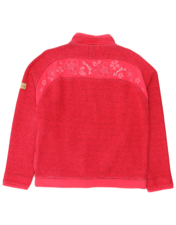 Weird Fish Sweat-shirt graphique à col zippé pour femme UK 16 Large Rose