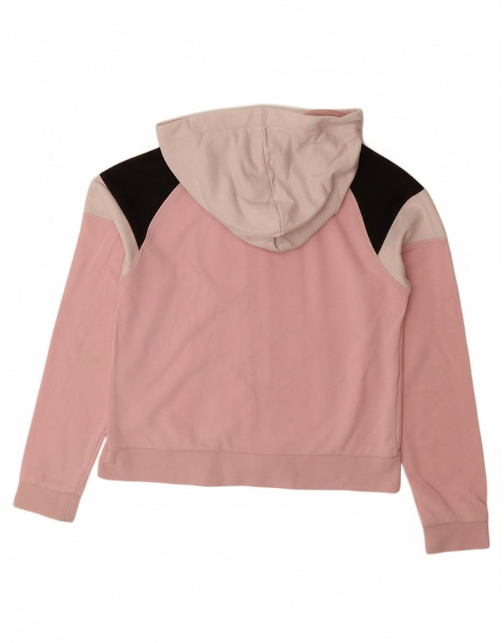 ELLESSE Pull à capuche zippé graphique pour fille 11-12 ans Rose Colourblock