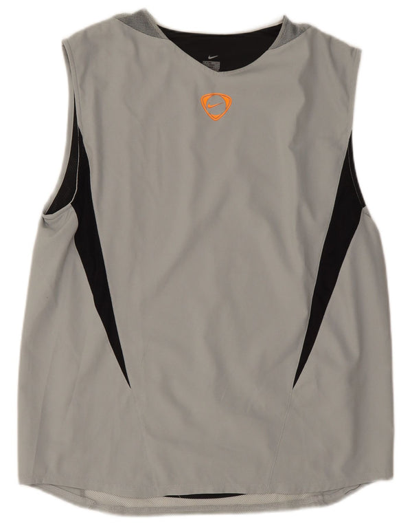 Nike Hommes Débardeur UK 39/41 Gris Moyen Colorblock Polyester