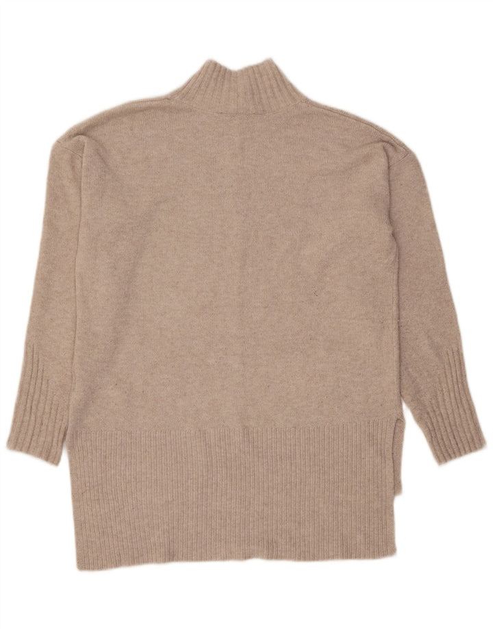 OASIS Womens Oversized Turtle Neck Jumper Sweater UK 6 XS Beige Polyester