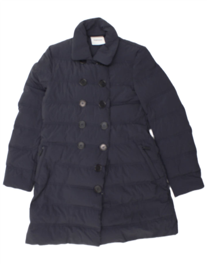 Aspesi Manteau matelassé à double boutonnage pour femme UK 10 Small Bleu marine Polyamide