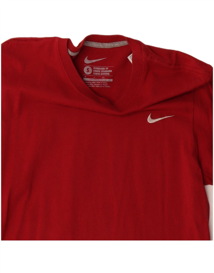 NIKE Hommes Coupe Standard Fit T-Shirt Haut Petit Rouge Coton