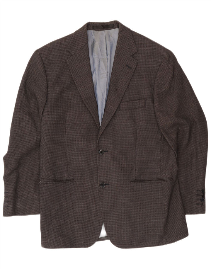 Marks & Spencer Veste blazer courte pour homme UK 40 Bleu marine moyen à carreaux