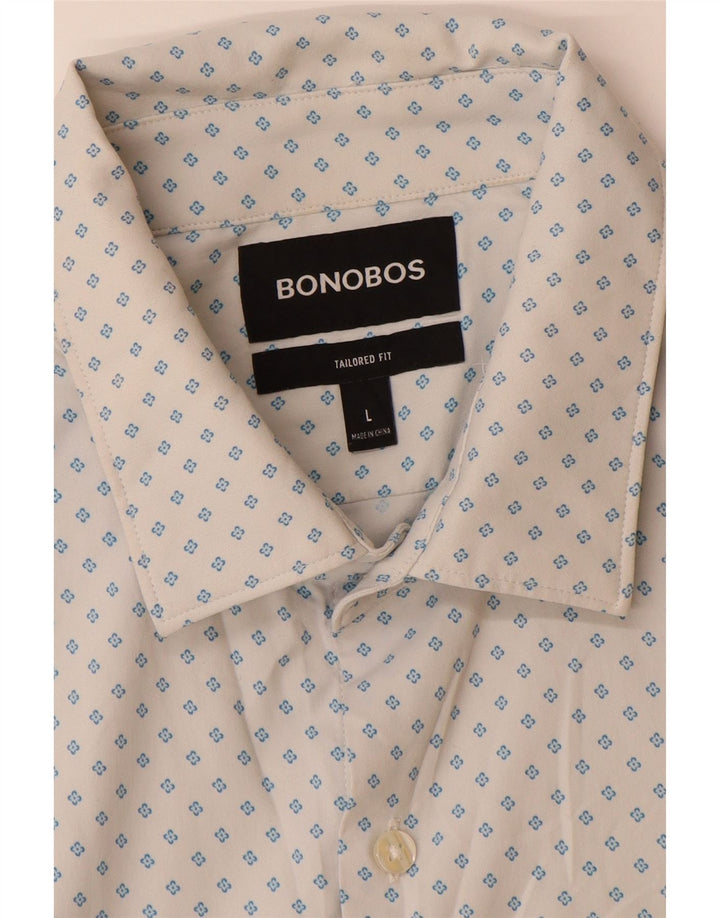 BONOBOS Chemise à manches courtes pour homme en nylon floral blanc