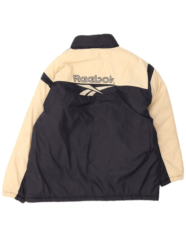 Reebok Veste coupe-vent graphique pour homme UK 42 XL Bleu marine Colourblock