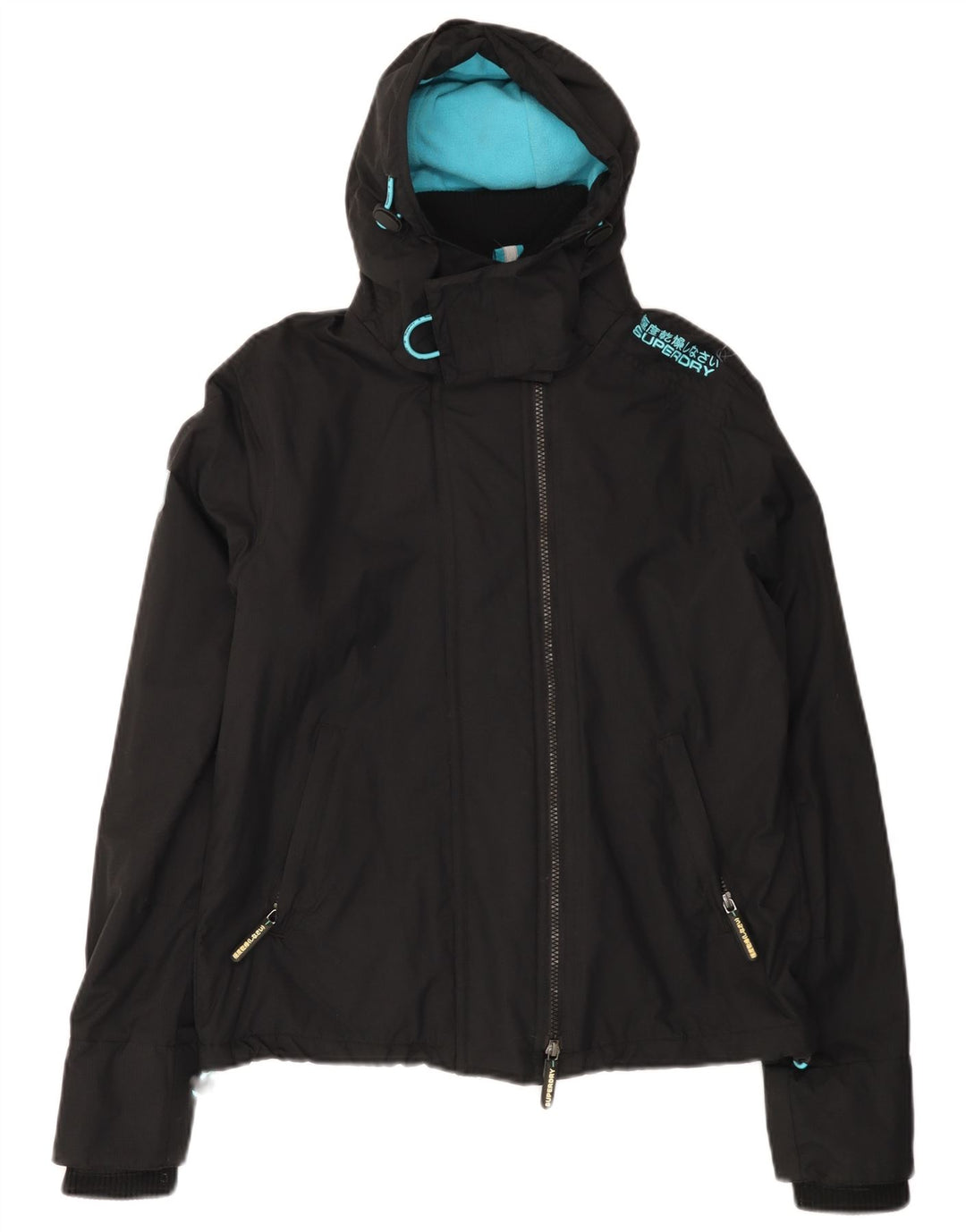 SUPERDRY Veste coupe-vent à capuche Windcheater pour femme UK 12 Medium Noir