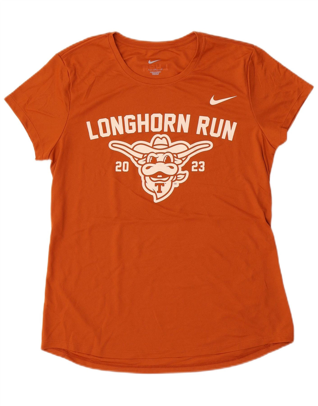 NIKE T-shirt graphique pour femme UK 14 Large Orange Polyester