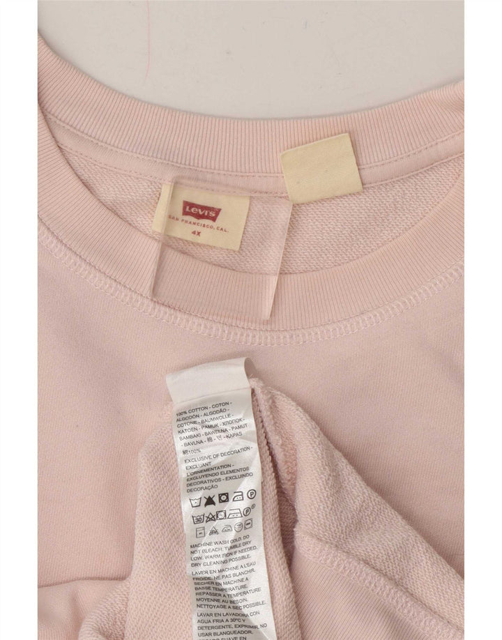 Levi's Sweatshirt Jumper UK 24 4XL Femme Rose Coton
