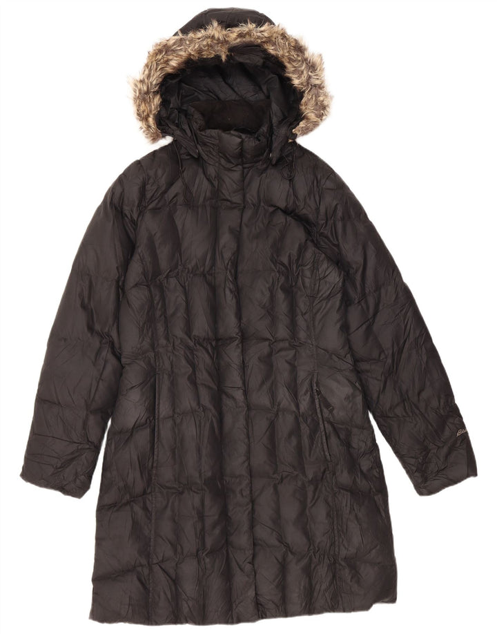 Eddie Bauer Manteau rembourré à capuche pour femme UK 14 Medium Noir Polyester