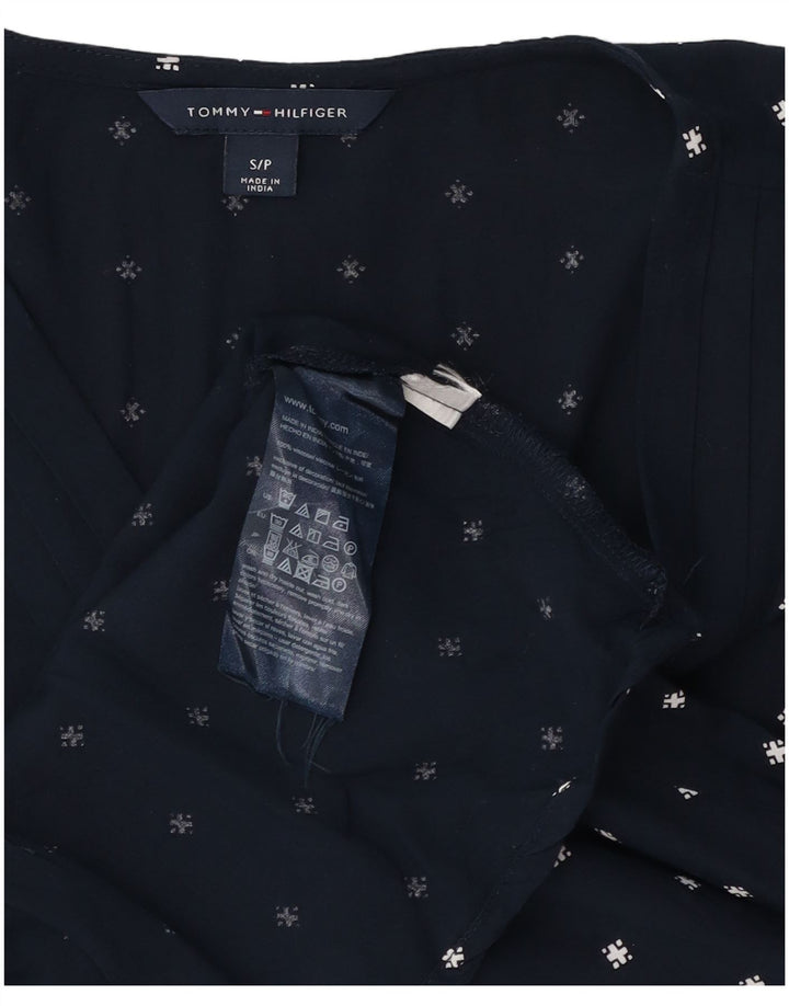 Tommy Hilfiger Haut chemisier à motif abstrait pour femme UK 10 Petit Bleu marine
