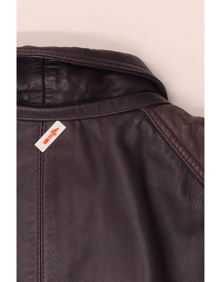 manteau en cuir femme vintage UK 20 2XL Violet