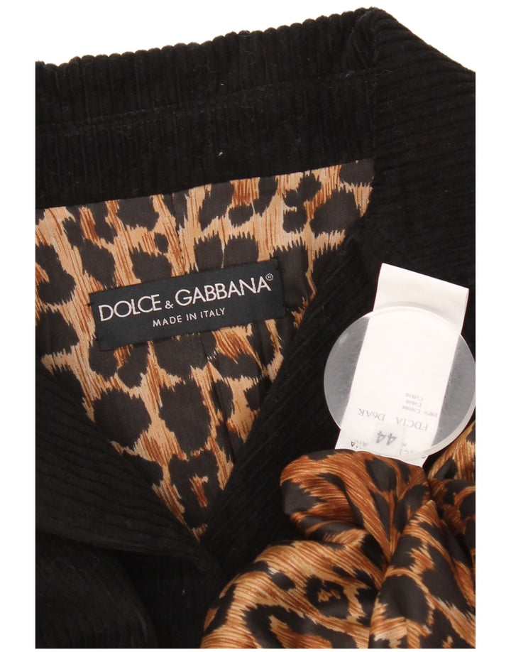 Dolce & Gabbana Manteau en velours côtelé pour femme IT 44 en coton noir moyen classique