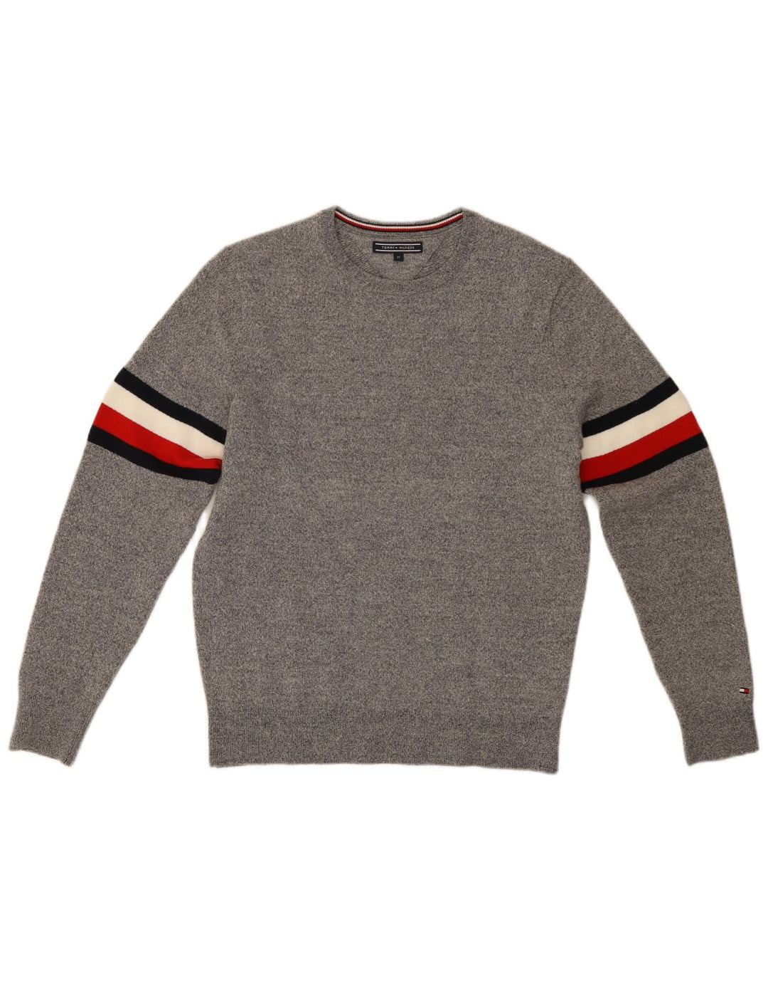 TOMMY HILFIGER Pull Col Rond Homme Gris Moyen Laine Colorblock