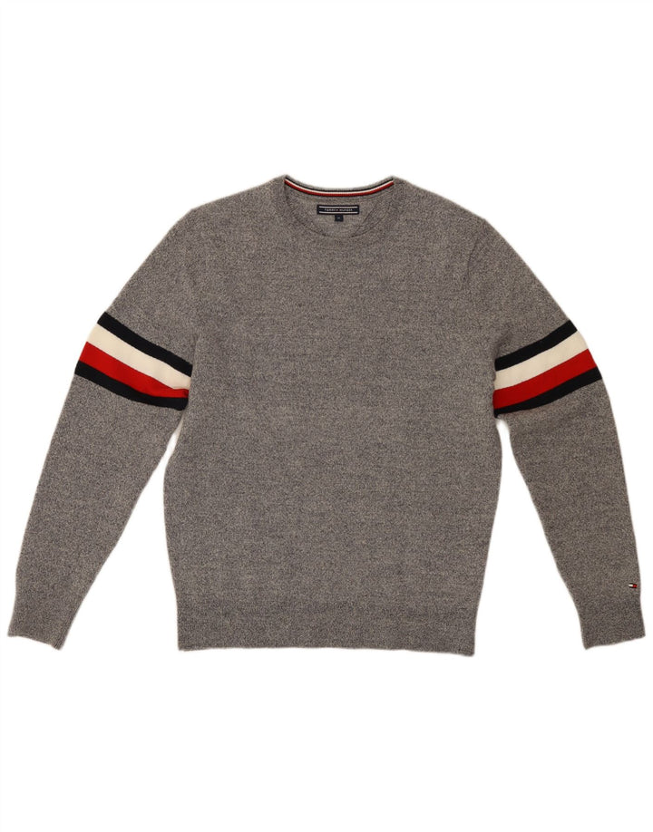 TOMMY HILFIGER Pull Col Rond Homme Gris Moyen Laine Colorblock