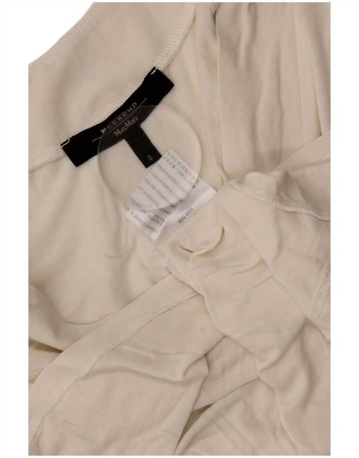 Max Mara Womens Weekend Short Sleeve Blouse Top UK 10 Petit Blanc