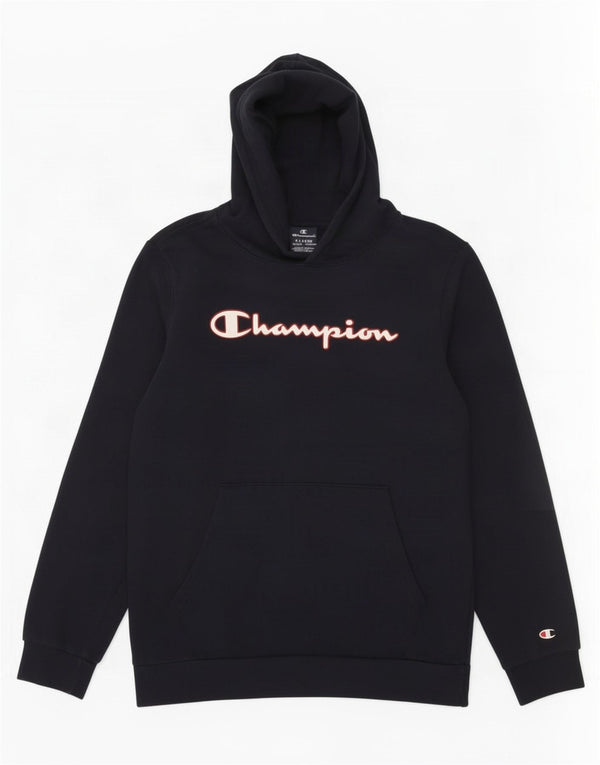 Champion Pull à capuche graphique pour garçon 13-14 ans XL Bleu marine Coton