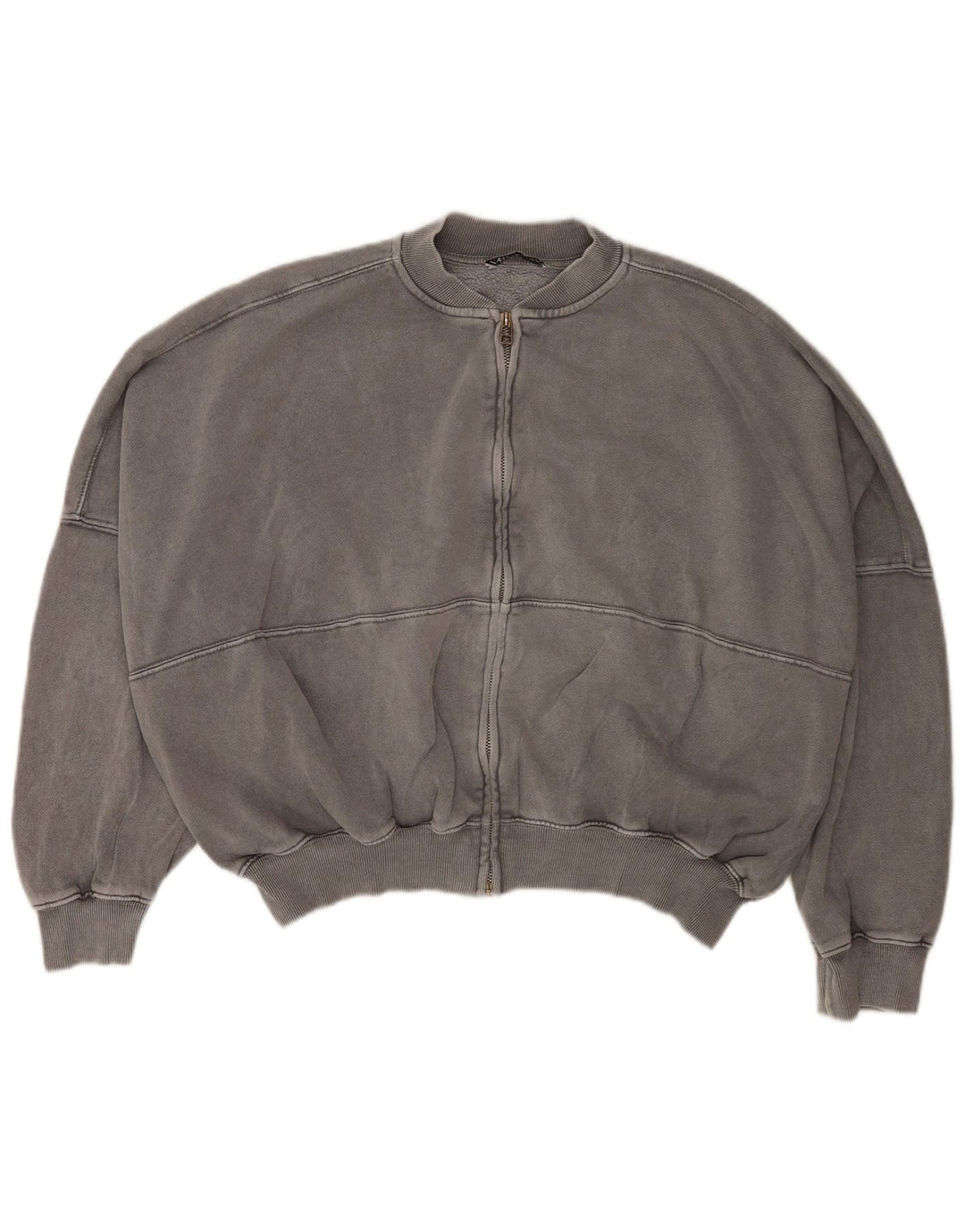 Zara Veste de survêtement surdimensionnée pour femme UK 10 Petit coton gris