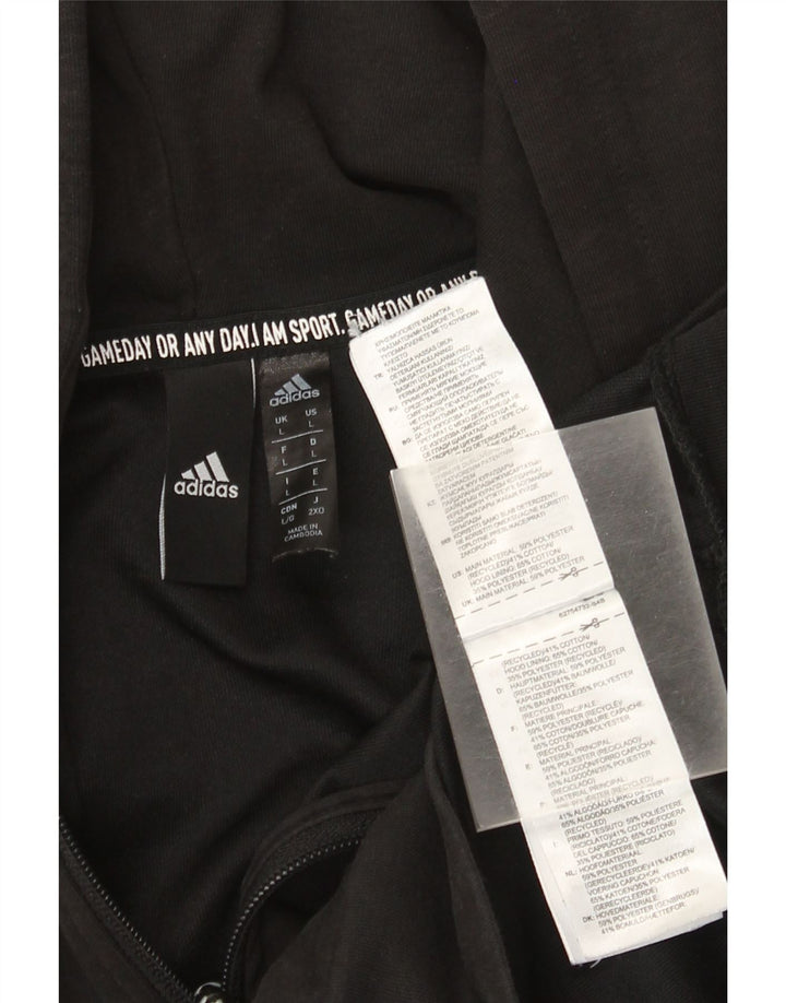 Adidas Pull à capuche zippé pour homme Grand polyester noir