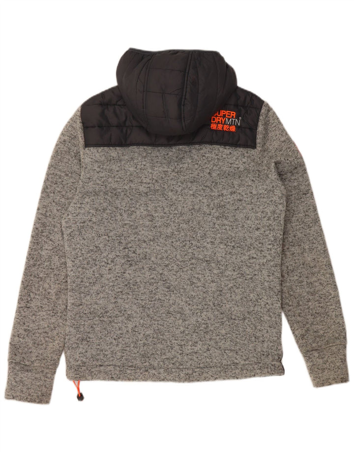 Superdry Veste matelassée à capuche pour hommes UK 36 Petit Noir Polyester Colorblock