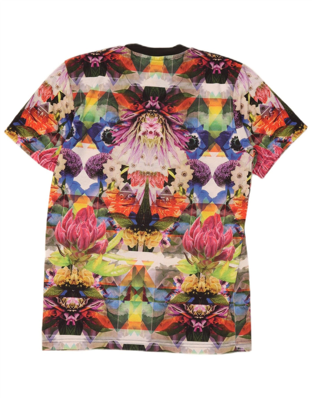 Adidas Mens Graphic T-Shirt Top Medium Multicoloured Floral Polyester