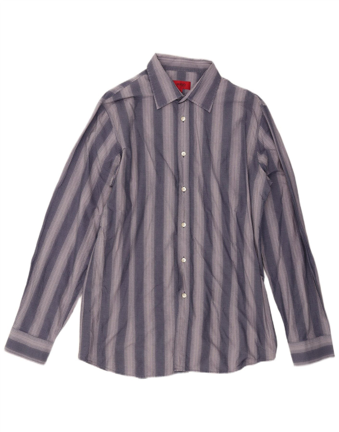 Hugo Boss Chemise XL en coton rayé bleu marine