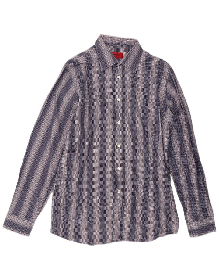 Hugo Boss Chemise XL en coton rayé bleu marine