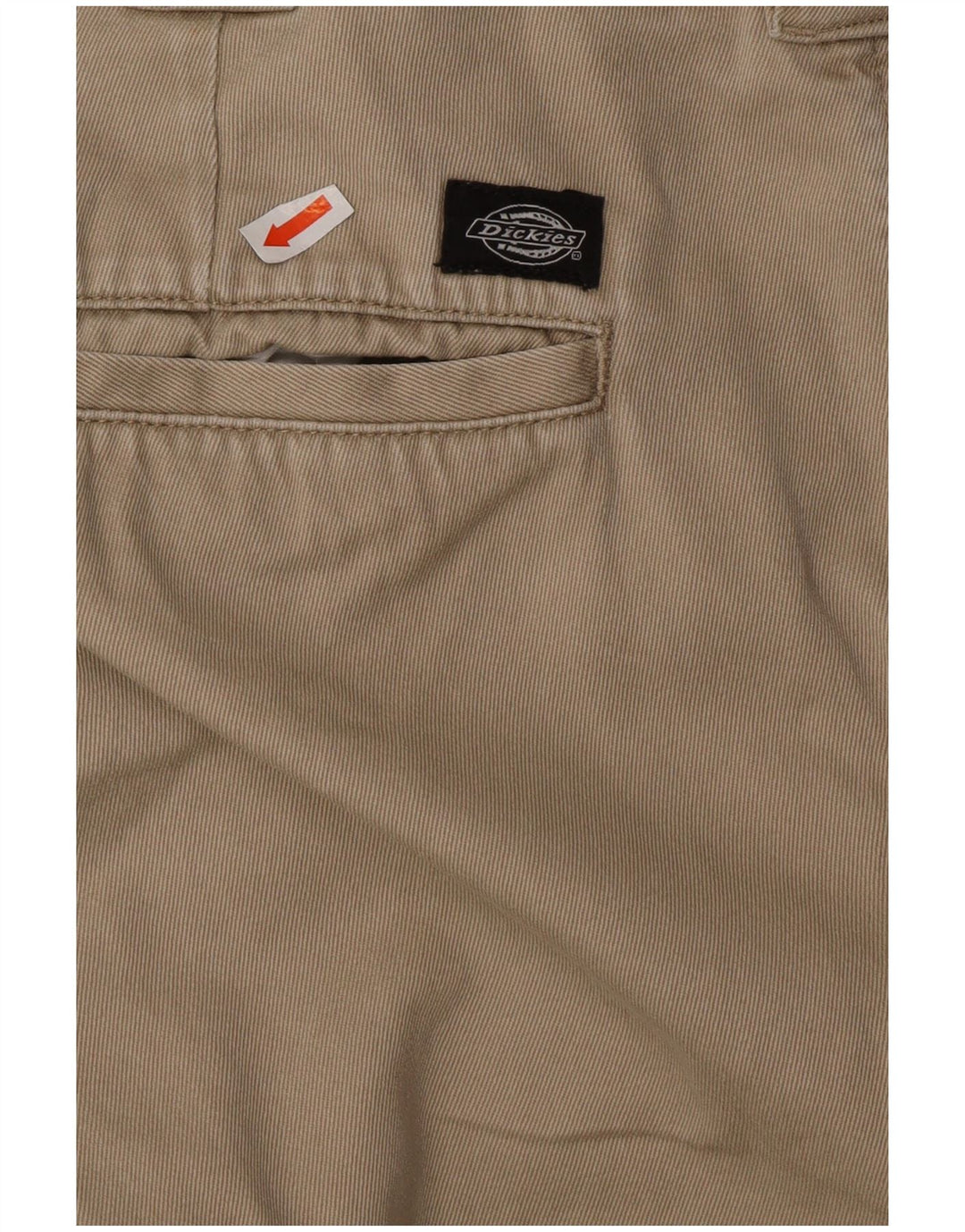 DICKIES Mens Slim Chino Trousers W32 L2  Beige Cotton