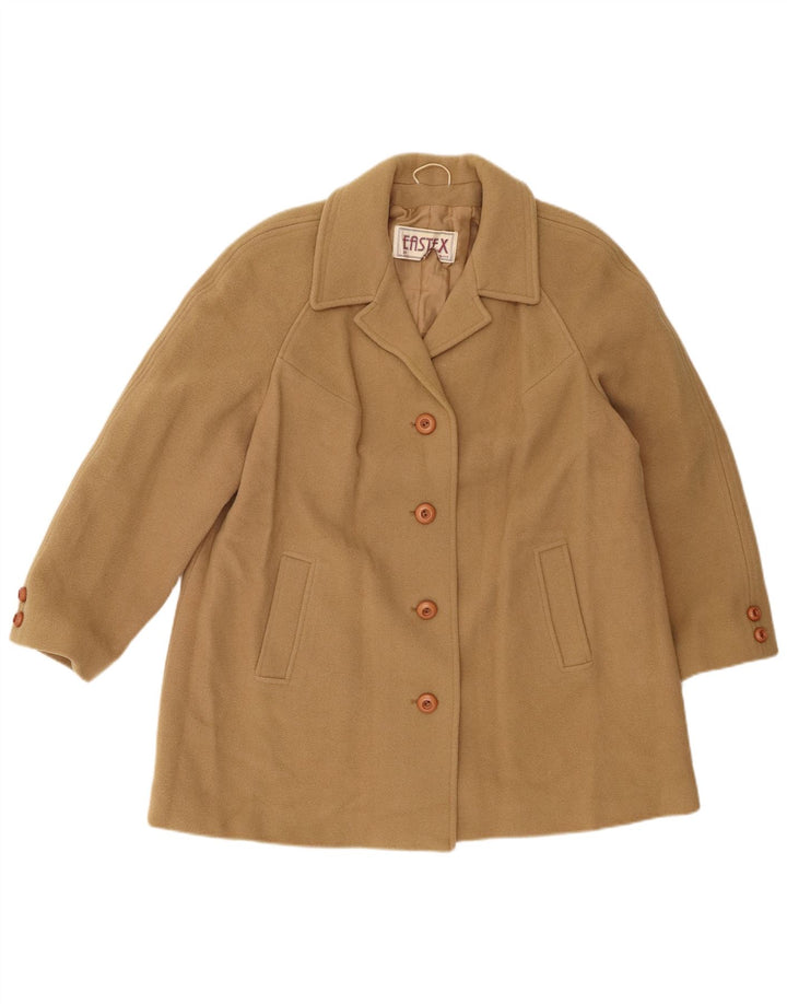 EASTEX Womens Overcoat UK 20 2XL Beige New Wool
