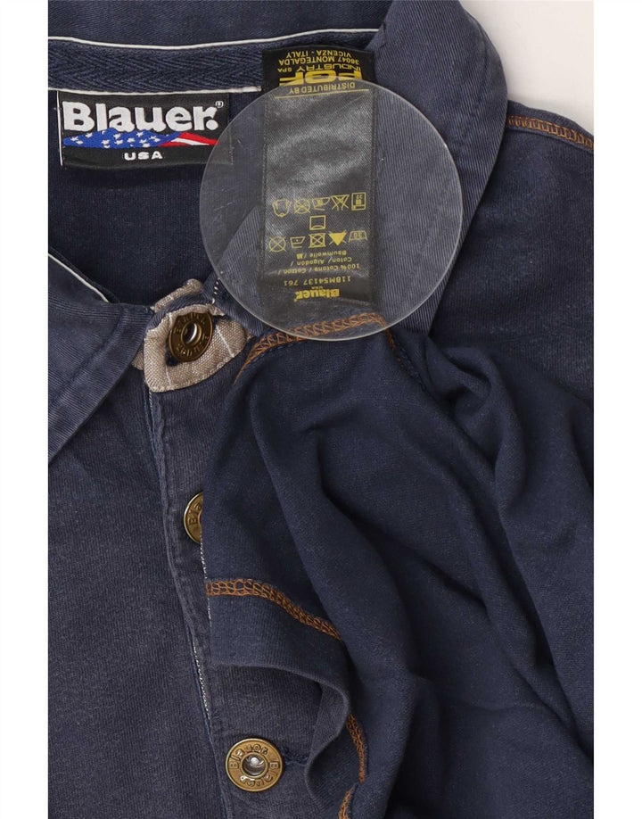 Blauer Polo Homme XL Bleu Coton