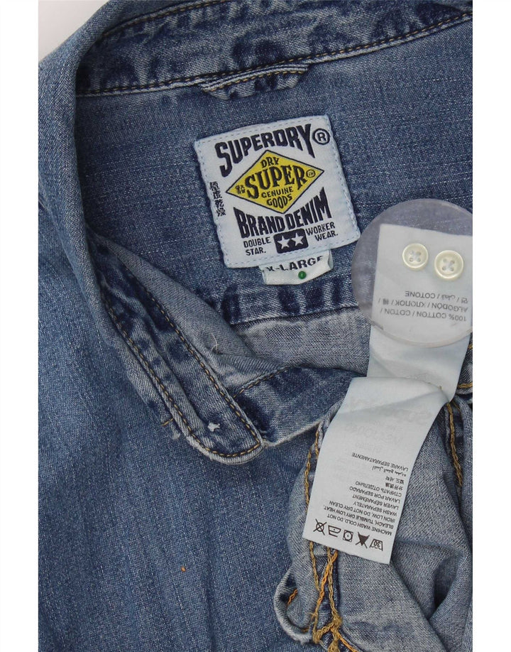 Superdry Chemise En Jean XL Bleu Coton Homme