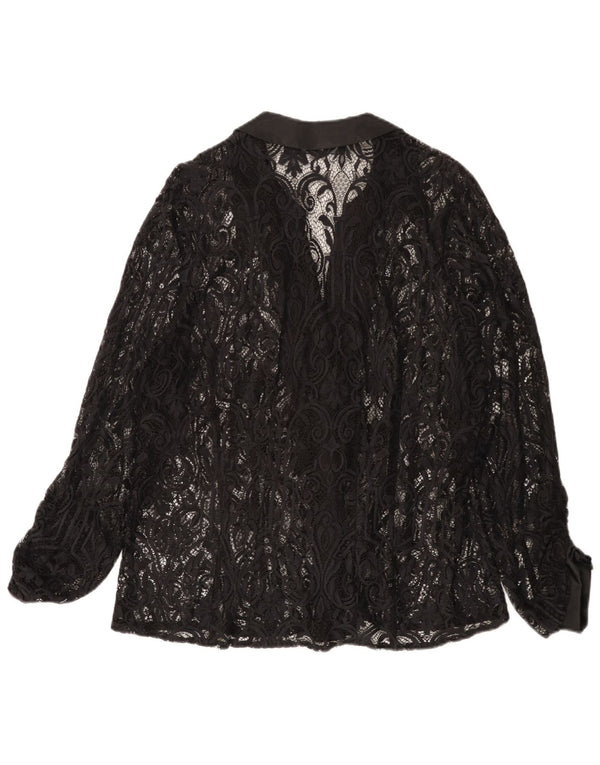 Marina Rinaldi Chemise en dentelle pour femme Blouse Taille 25 Grand Noir Floral