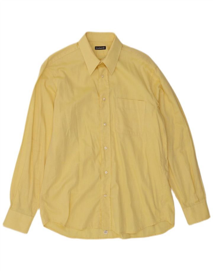 CACHAREL Chemise Homme Taille 40 15 3/4 Coton Jaune Moyen