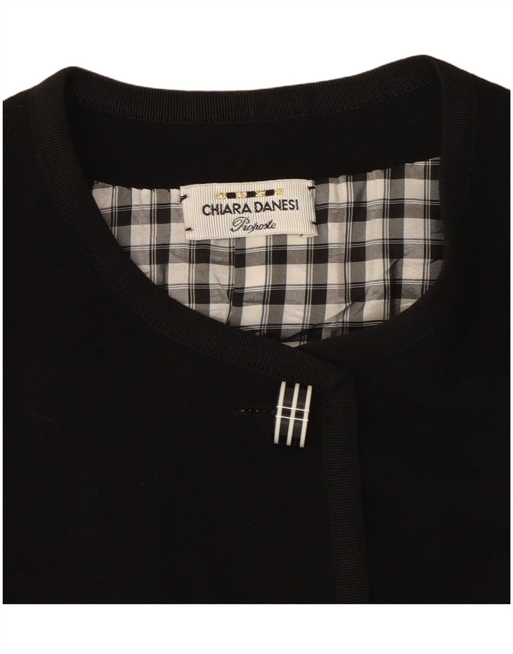 vintage Femme 5 Bouton Blazer Veste UK 12 Moyen Noir