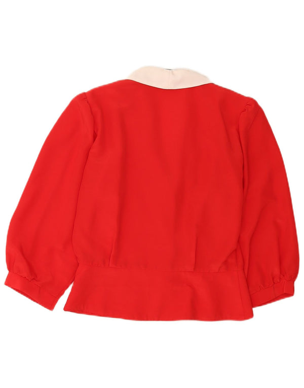 Libra Chemisier à manches 3/4 pour femme UK 10 Petit Rouge Colorblock Polyester
