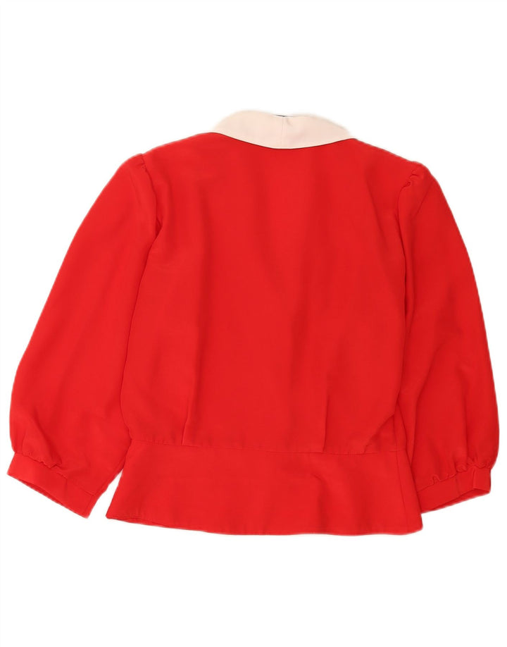 Libra Chemisier à manches 3/4 pour femme UK 10 Petit Rouge Colorblock Polyester