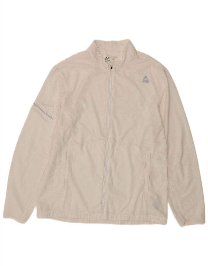 REEBOK Veste de Survêtement Homme Grand Carreau Blanc Polyester