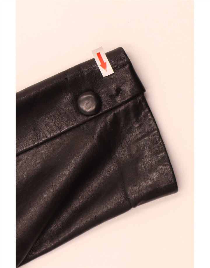 vintage Homme 3 Boutons Veste Blazer En Cuir IT 54 XL Noir
