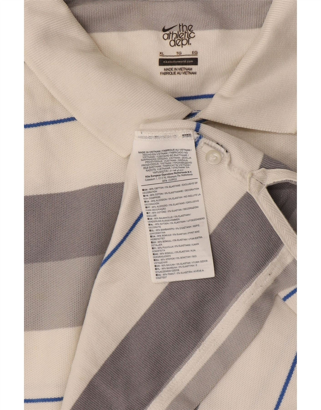 Polo Nike Homme XL Gris Rayé Coton