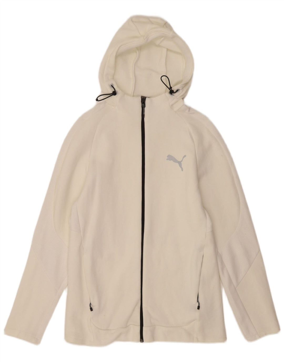 Puma Sweat à Capuche Zippé Homme Blanc Moyen Coton