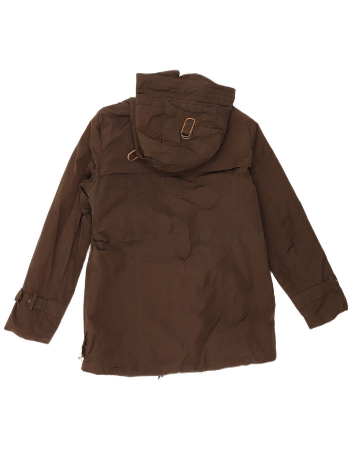 MASSIMO DUTTI Veste coupe-vent à capuche pour femme UK 14 Coton kaki moyen