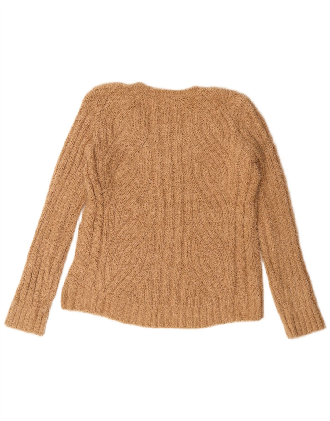 Marks & Spencer Pull col en V pour femme UK 14 Polyester beige moyen