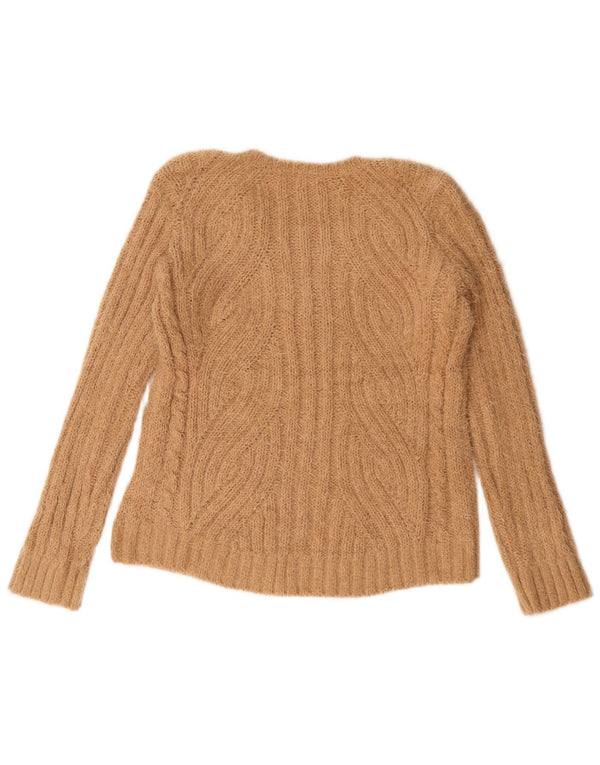 Marks & Spencer Pull col en V pour femme UK 14 Polyester beige moyen