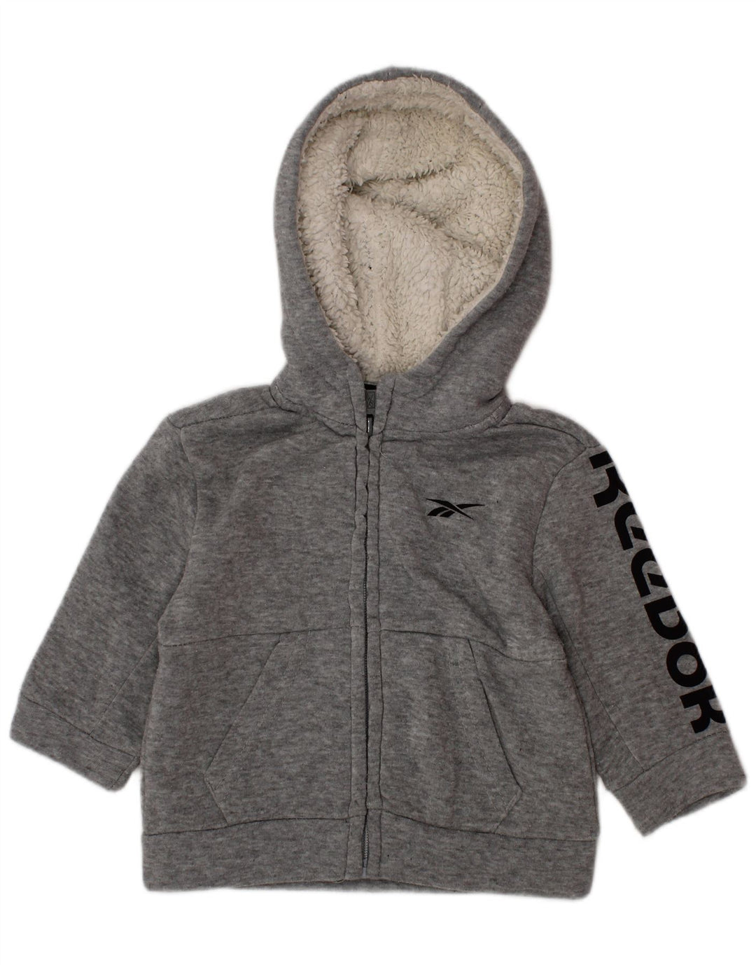 REEBOK Pull à capuche zippé graphique pour bébé garçon 9-12 mois Gris Polyester