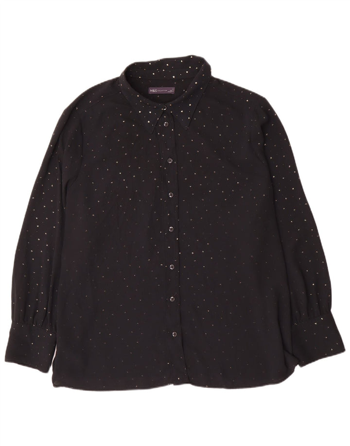 Marks & Spencer Chemisier pour femme UK 24 4XL Noir à pois en polyester