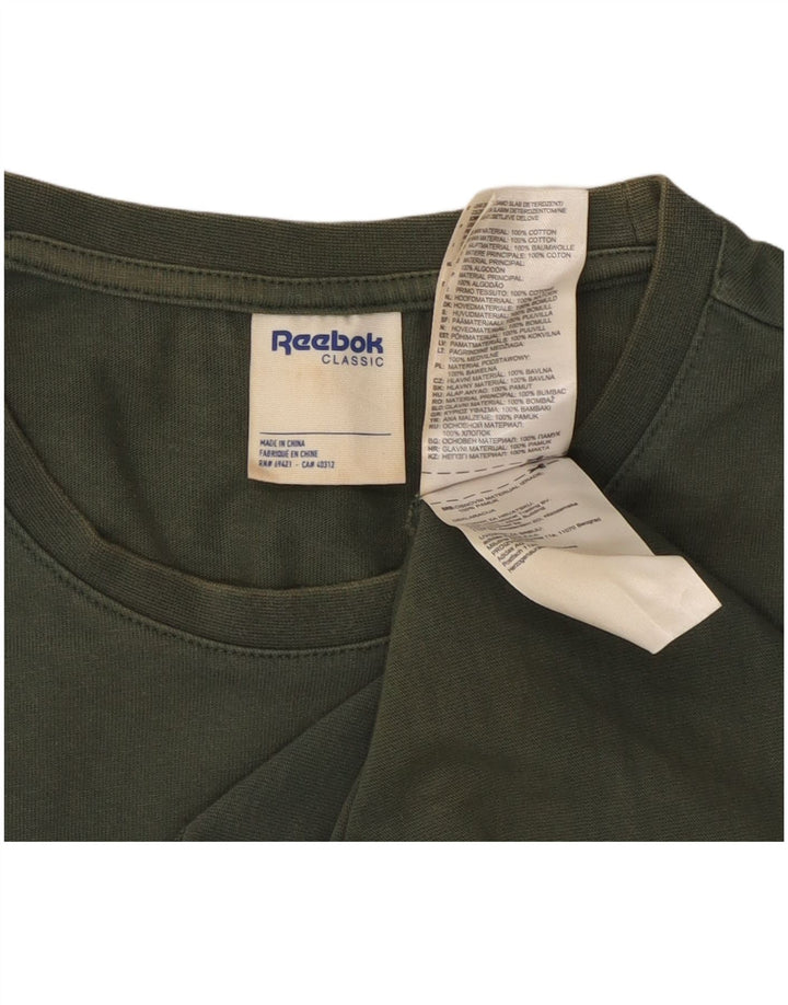 REEBOK T-Shirt Graphique Classique Homme Petit Vert Coton