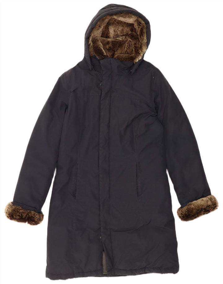 Woolrich Manteau matelassé à capuche pour homme UK 38 Bleu marine moyen Coton