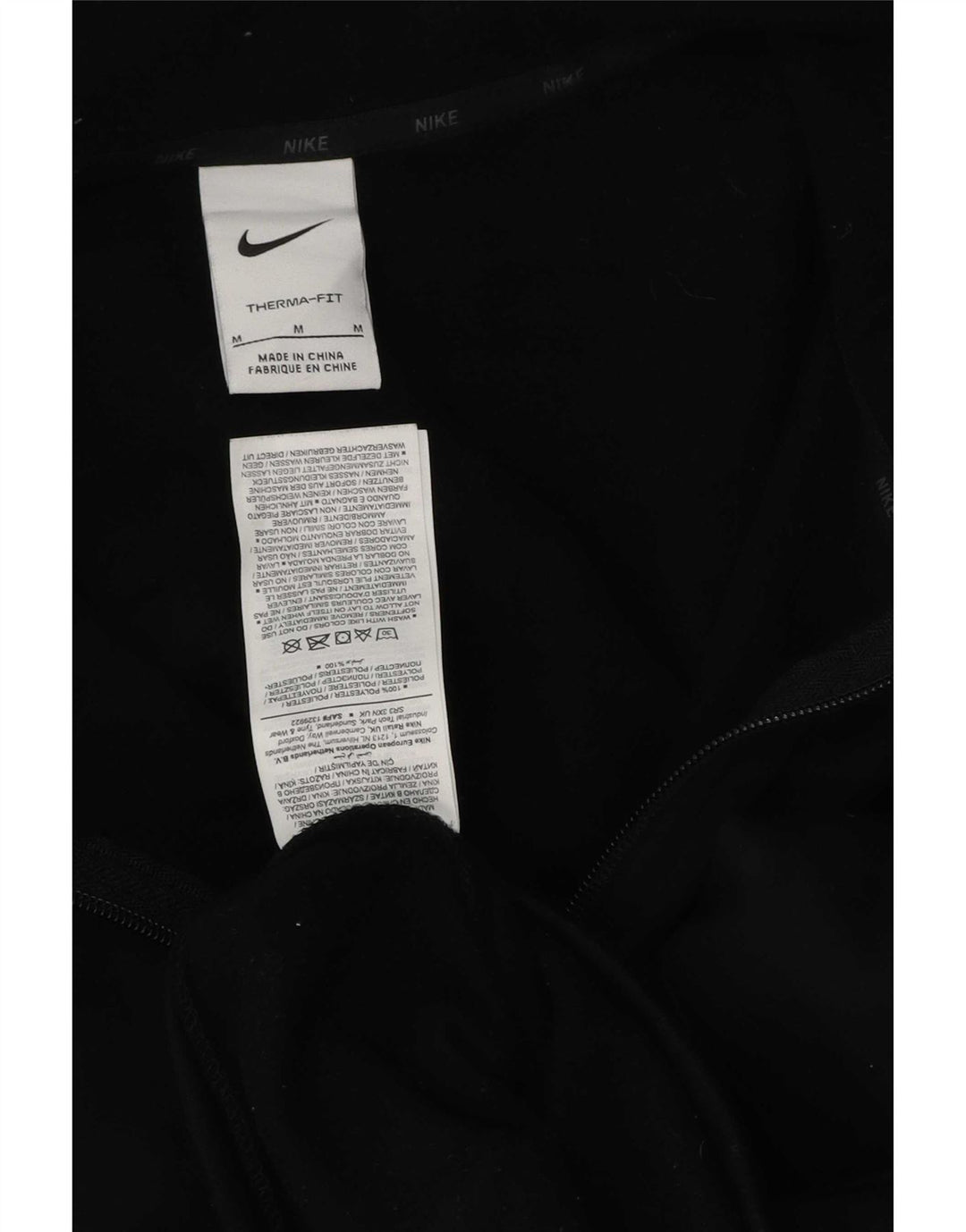 Nike Pull à capuche zippé Therma-Fit pour homme en polyester noir moyen